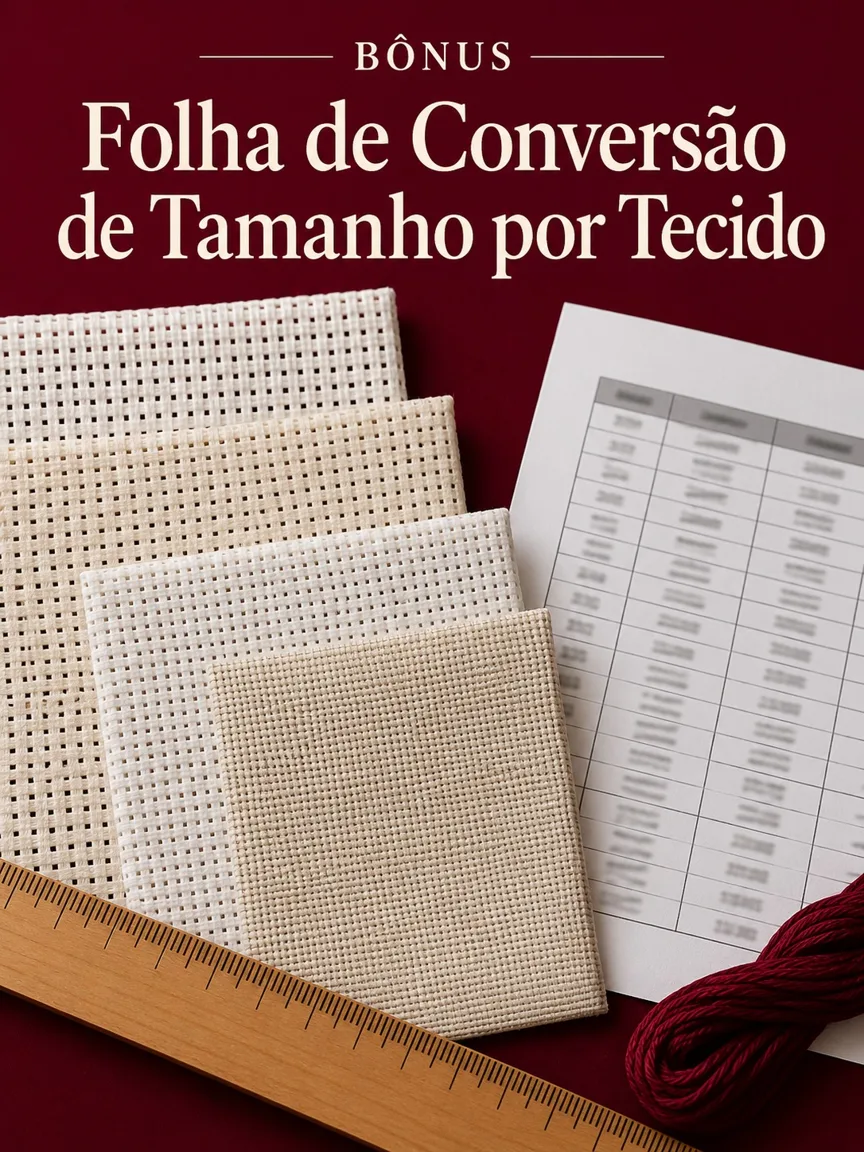 Capa do bônus Folha de Conversão de Tamanho por Tecido