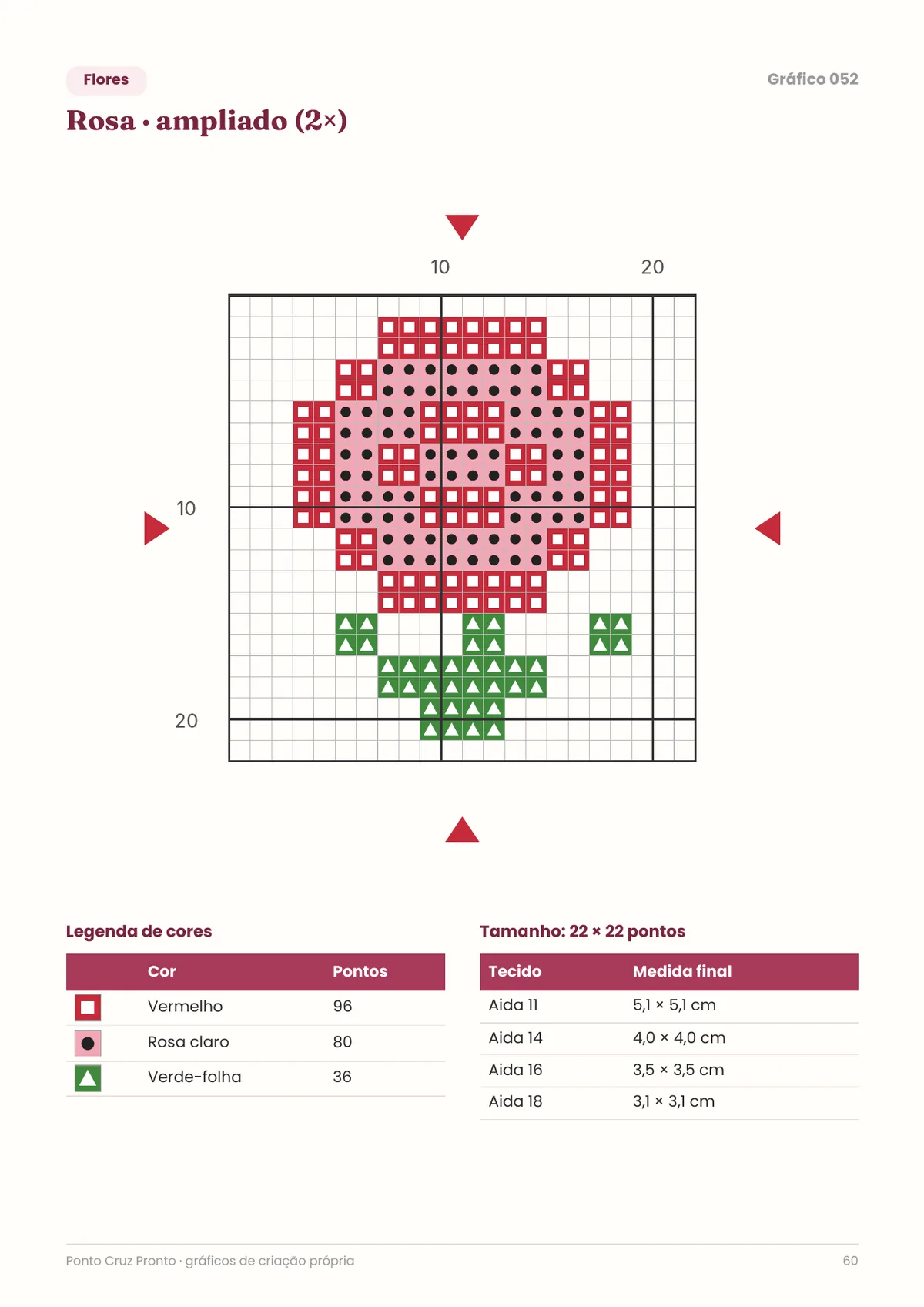 Página real do PDF Ponto Cruz Pronto: gráfico de flor